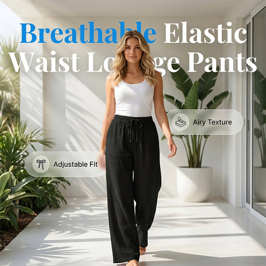 🥳2026 HOT SALE🥳Women’s Elastic Waist Cotton Loungewear Pants