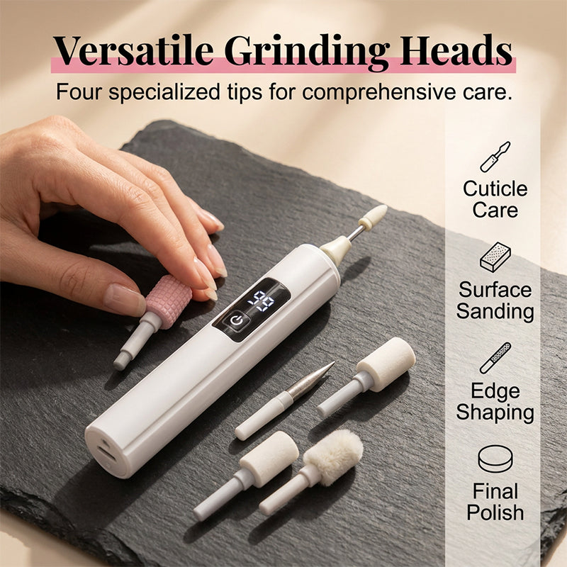🥳2026 HOT SALE🥳💞50K+ SOLD!💅Professional Electric Nail Polisher – Smooths thick nails, 99-speed display. Multiple heads for shaping & buffing. Salon at home! 🌟💎
