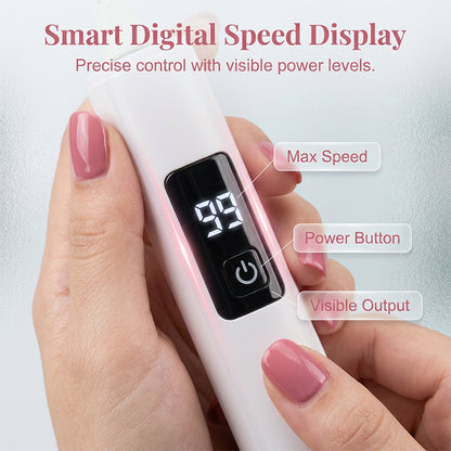 🥳2026 HOT SALE🥳💞50K+ SOLD!💅Professional Electric Nail Polisher – Smooths thick nails, 99-speed display. Multiple heads for shaping & buffing. Salon at home! 🌟💎