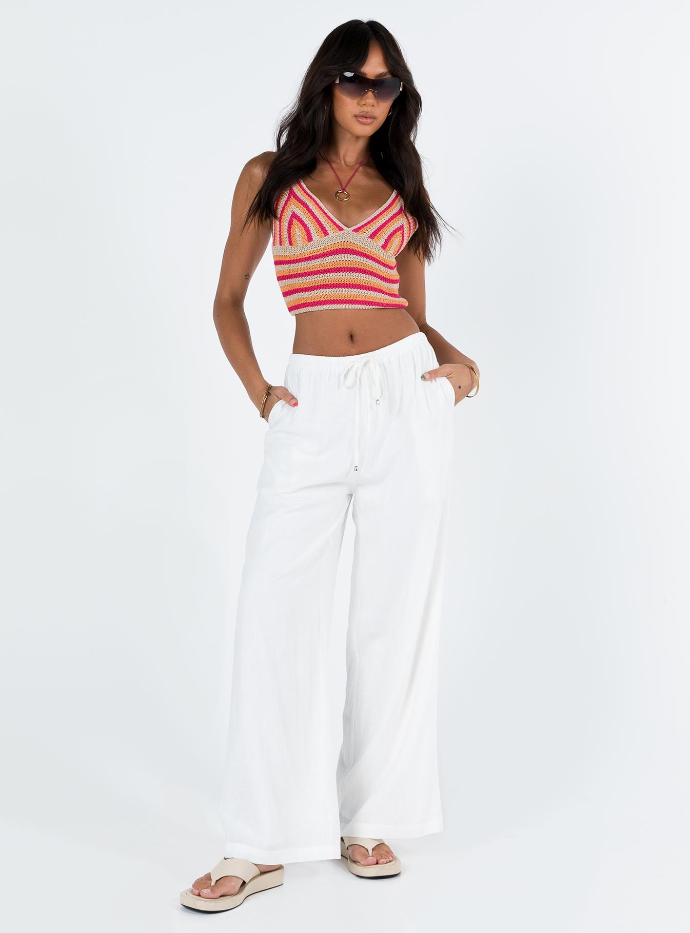 Ogilvie Linen Blend Pants White