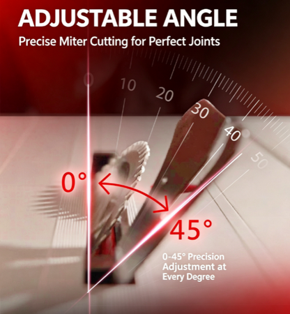 Cordless Dust-Free Precision Table Saw with 0-45° Bevel Cutting & Intelligent LCD Monitor