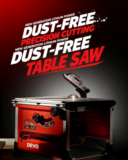Cordless Dust-Free Precision Table Saw with 0-45° Bevel Cutting & Intelligent LCD Monitor