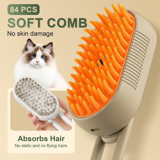 3-in-1 Steam Pet Grooming Brush for Shedding, Massage & Deep Cleaning Keep Your Pet’s Coat Clean, Soft & Healthy — Without Stressful Baths