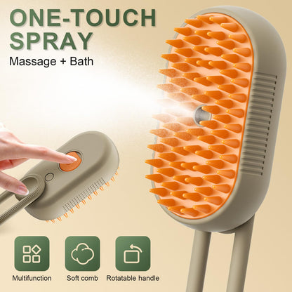 3-in-1 Steam Pet Grooming Brush for Shedding, Massage & Deep Cleaning Keep Your Pet’s Coat Clean, Soft & Healthy — Without Stressful Baths