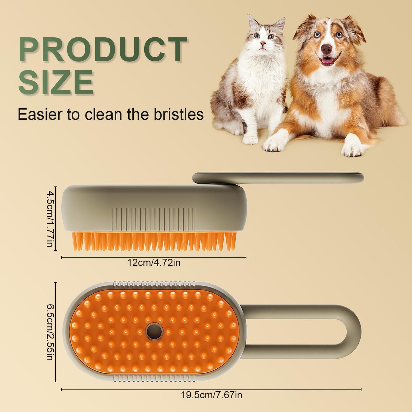 3-in-1 Steam Pet Grooming Brush for Shedding, Massage & Deep Cleaning Keep Your Pet’s Coat Clean, Soft & Healthy — Without Stressful Baths