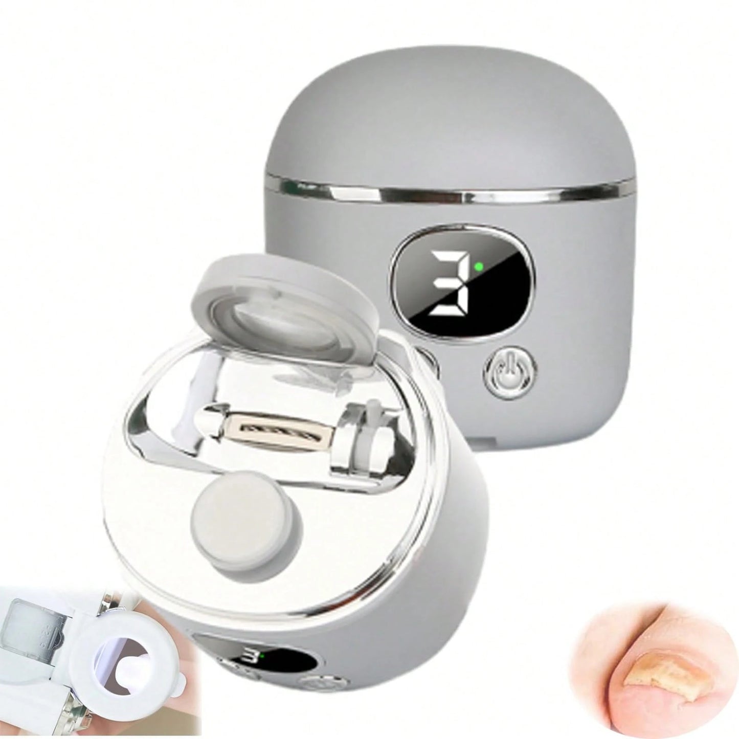 Magnifying Nail Clipper for Seniors – Easy Grip Nail Trimmer with LED Light, Manual & Electric Options
