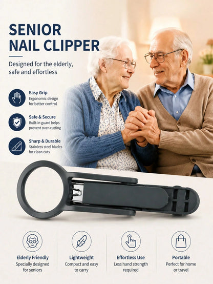 Magnifying Nail Clipper for Seniors – Easy Grip Nail Trimmer with LED Light, Manual & Electric Options
