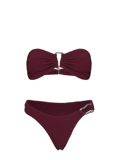 Zemi Hardware High Side Cheeky Bikini Bottoms Red